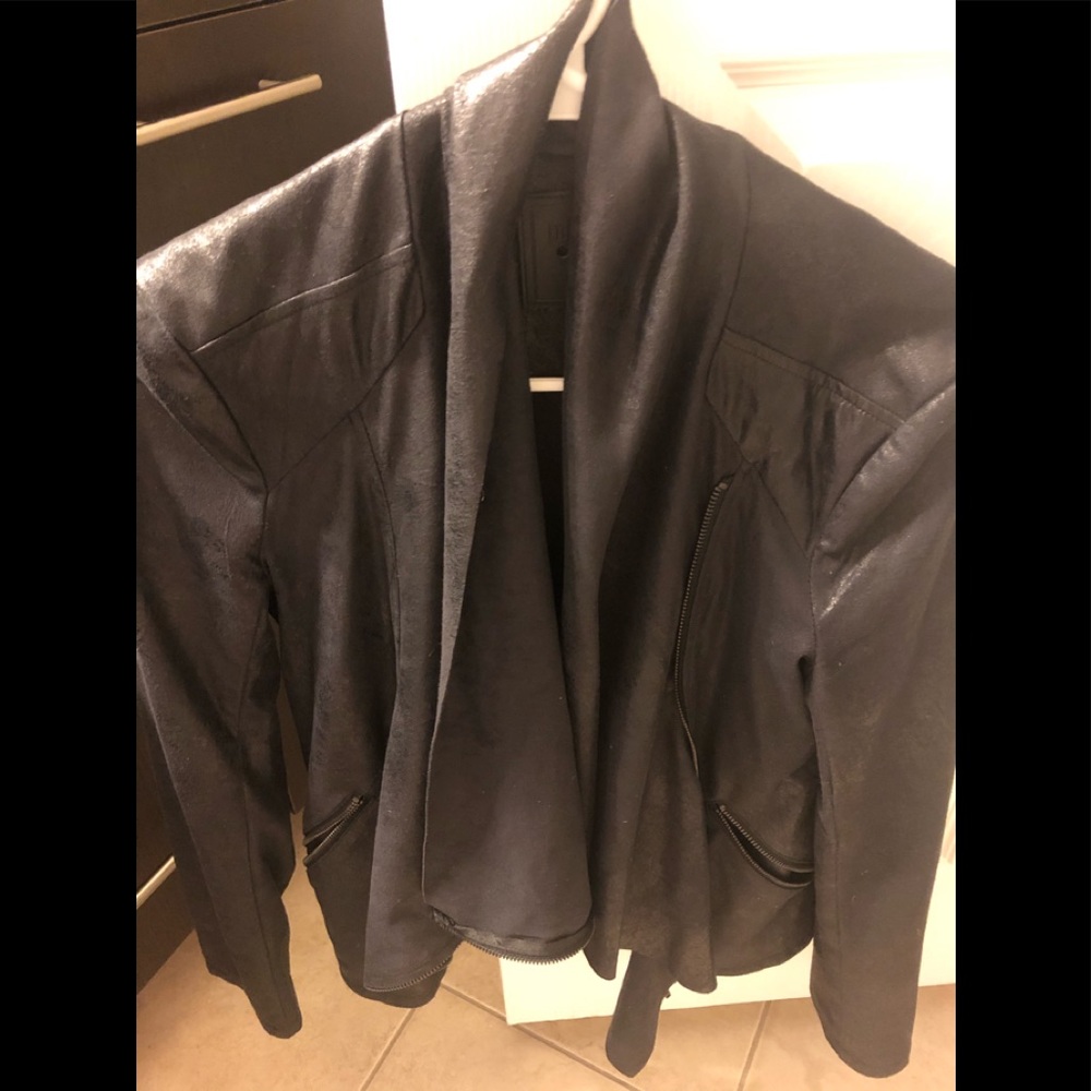 Blank NYC faux leather jacket medium black